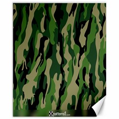 Green Military Vector Pattern Texture Canvas 11  X 14   by BangZart