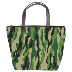 Green Military Vector Pattern Texture Bucket Bags by BangZart