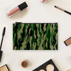 Green Military Vector Pattern Texture Cosmetic Bag (small)  by BangZart