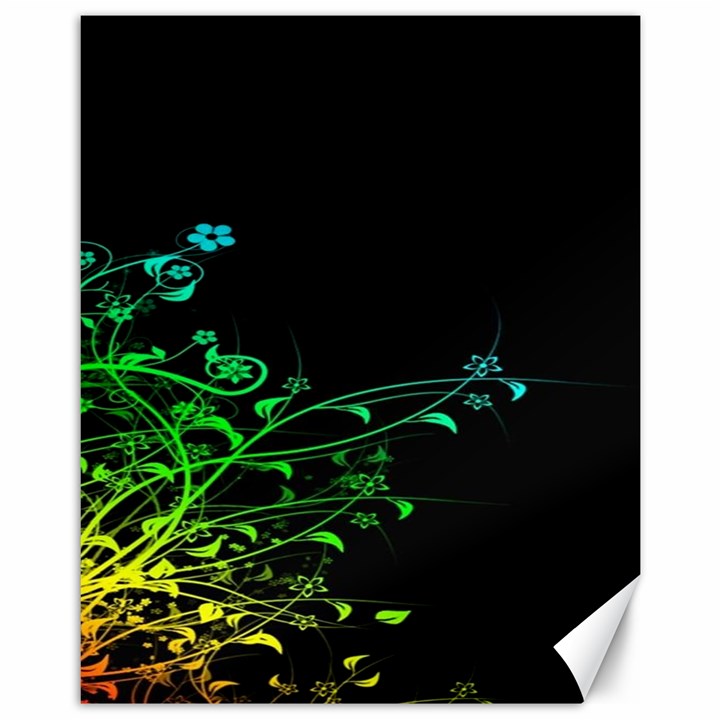 Abstract Colorful Plants Canvas 11  x 14  