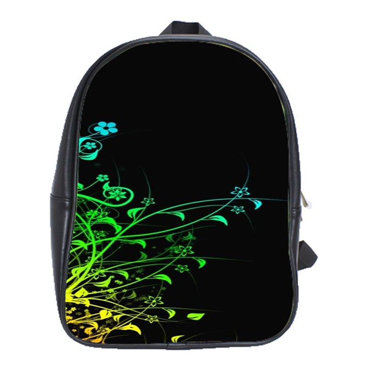 Abstract Colorful Plants School Bags (XL) 