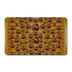 Angels In Gold And Flowers Of Paradise Rocks Magnet (rectangular) by pepitasart