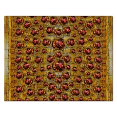 Angels In Gold And Flowers Of Paradise Rocks Rectangular Jigsaw Puzzl by pepitasart