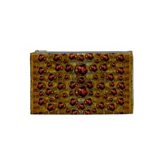 Angels In Gold And Flowers Of Paradise Rocks Cosmetic Bag (small)  by pepitasart