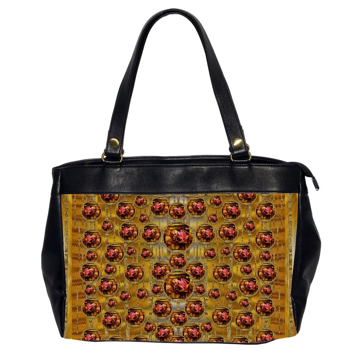 Angels In Gold And Flowers Of Paradise Rocks Office Handbags (2 Sides) 