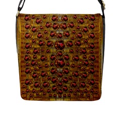 Angels In Gold And Flowers Of Paradise Rocks Flap Messenger Bag (l)  by pepitasart