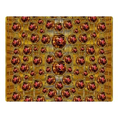 Angels In Gold And Flowers Of Paradise Rocks Double Sided Flano Blanket (large)  by pepitasart