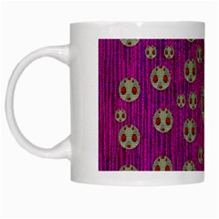 Ladybug In The Forest Of Fantasy White Mugs by pepitasart