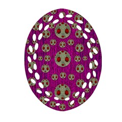 Ladybug In The Forest Of Fantasy Ornament (oval Filigree)