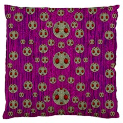 Ladybug In The Forest Of Fantasy Large Cushion Case (one Side) by pepitasart