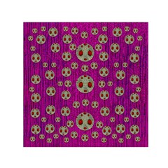 Ladybug In The Forest Of Fantasy Small Satin Scarf (square) by pepitasart