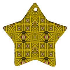 Stars And Flowers In The Forest Of Paradise Love Popart Ornament (star) by pepitasart