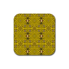 Stars And Flowers In The Forest Of Paradise Love Popart Rubber Coaster (square)  by pepitasart