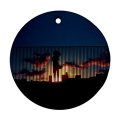 Art Sunset Anime Afternoon Round Ornament (two Sides) by BangZart