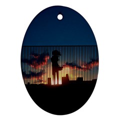 Art Sunset Anime Afternoon Oval Ornament (two Sides) by BangZart