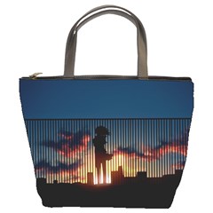 Art Sunset Anime Afternoon Bucket Bags by BangZart