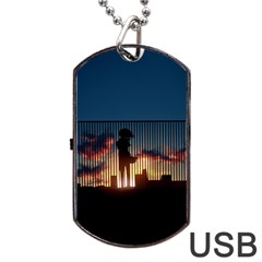 Art Sunset Anime Afternoon Dog Tag Usb Flash (two Sides) by BangZart