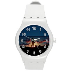 Art Sunset Anime Afternoon Round Plastic Sport Watch (m) by BangZart