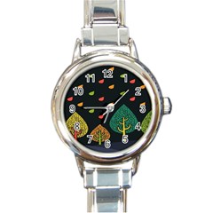 Vector Color Tree Round Italian Charm Watch by BangZart