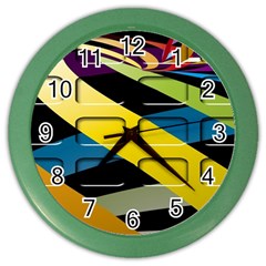 Colorful Docking Frame Color Wall Clocks by BangZart