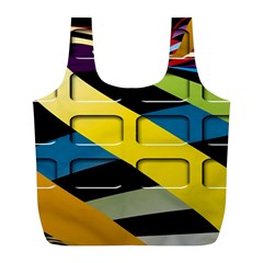 Colorful Docking Frame Full Print Recycle Bags (l)  by BangZart