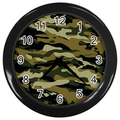 Military Vector Pattern Texture Wall Clocks (black) by BangZart