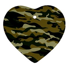 Military Vector Pattern Texture Heart Ornament (two Sides) by BangZart