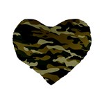 Military Vector Pattern Texture Standard 16  Premium Heart Shape Cushions Back