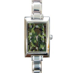 Military Camouflage Pattern Rectangle Italian Charm Watch by BangZart