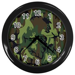 Military Camouflage Pattern Wall Clocks (black) by BangZart