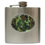 Military Camouflage Pattern Hip Flask (6 oz) Front