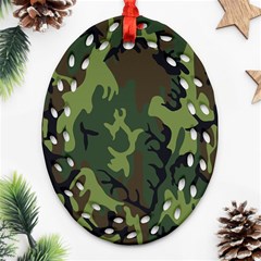 Military Camouflage Pattern Ornament (oval Filigree) by BangZart