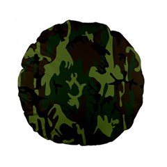 Military Camouflage Pattern Standard 15  Premium Flano Round Cushions by BangZart