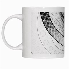 Enso, A Perfect Black And White Zen Fractal Circle White Mugs by jayaprime