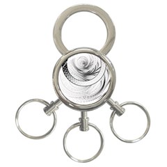 Enso, A Perfect Black And White Zen Fractal Circle 3-ring Key Chains by jayaprime