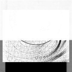 Enso, A Perfect Black And White Zen Fractal Circle Rectangular Jigsaw Puzzl by jayaprime