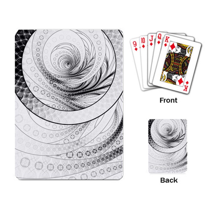 Enso, a Perfect Black and White Zen Fractal Circle Playing Card