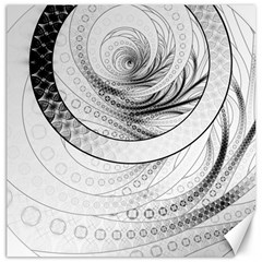 Enso, A Perfect Black And White Zen Fractal Circle Canvas 12  X 12   by jayaprime