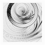 Enso, a Perfect Black and White Zen Fractal Circle Medium Glasses Cloth Front