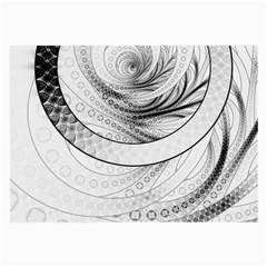 Enso, A Perfect Black And White Zen Fractal Circle Large Glasses Cloth by jayaprime