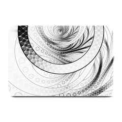 Enso, A Perfect Black And White Zen Fractal Circle Plate Mats by jayaprime