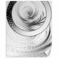 Enso, A Perfect Black And White Zen Fractal Circle Canvas 11  X 14   by jayaprime