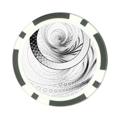 Enso, A Perfect Black And White Zen Fractal Circle Poker Chip Card Guard by jayaprime