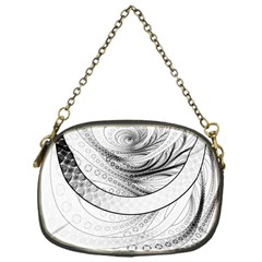 Enso, A Perfect Black And White Zen Fractal Circle Chain Purses (one Side)  by jayaprime