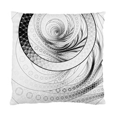 Enso, A Perfect Black And White Zen Fractal Circle Standard Cushion Case (one Side) by jayaprime