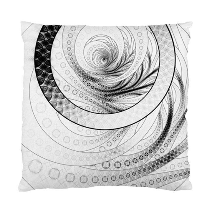 Enso, a Perfect Black and White Zen Fractal Circle Standard Cushion Case (Two Sides)