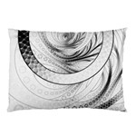 Enso, a Perfect Black and White Zen Fractal Circle Pillow Case 26.62 x18.9  Pillow Case