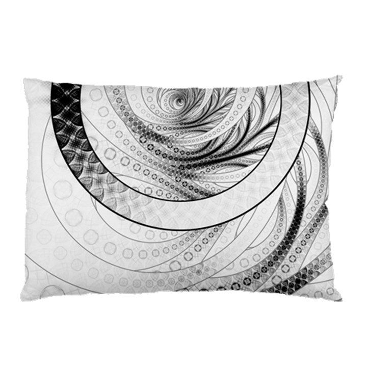 Enso, a Perfect Black and White Zen Fractal Circle Pillow Case