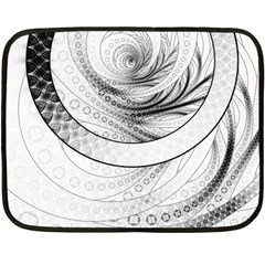 Enso, A Perfect Black And White Zen Fractal Circle Double Sided Fleece Blanket (mini)  by jayaprime