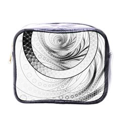 Enso, A Perfect Black And White Zen Fractal Circle Mini Toiletries Bags by jayaprime